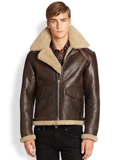 burberry shearling jackets|shearling aviator jacket men's.